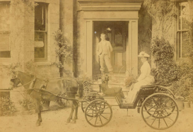 With Mary Emma Pollard (nee) Johnson at Cleeve House, Hele, Devon.