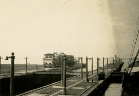 Gatun locks, Panama Canal from SS Ruahine  24th May 1926