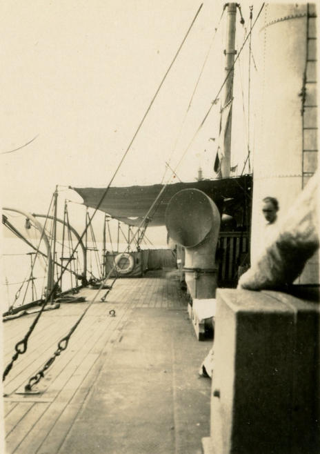 Starboard side Boat Deck looking aft  HMS Laburnum