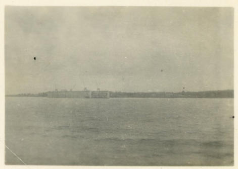 General view of site of dockyard - not very good - taken just after rain storm