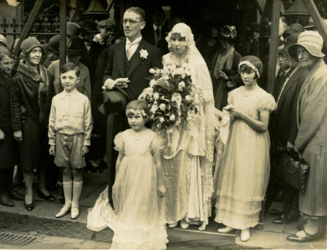 Page Boy - Master Carleton Tufnell, Bridesmaids - Miss Elizabeth Chapman and Miss Barbara Johnson