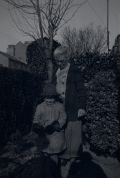 With Grandmother, Mary Emma Pollard (nee) Johnson