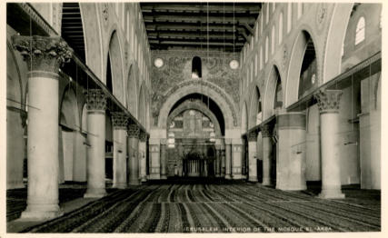 Jerusalem - Interior of the Mosque El-Aksa