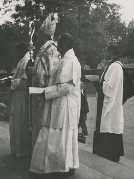31st January 1951 - Enthronement of Bishop Willis as 2nd bishop of Delhi.  Outside West door.