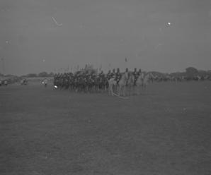 Army Horse Show  Delhi 1952  Lancers  lined up.  31.12.52