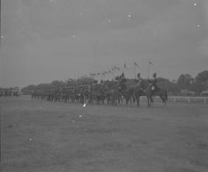 Army Horse Show  Delhi 1952  Guards Lancers in line.  31.12.52