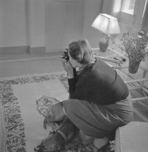 Mary Elsbert taking photos in her flat.  1.1.54