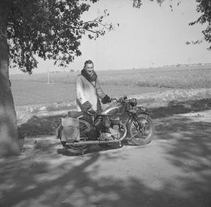 H.W. and motor bike.  17.1.54