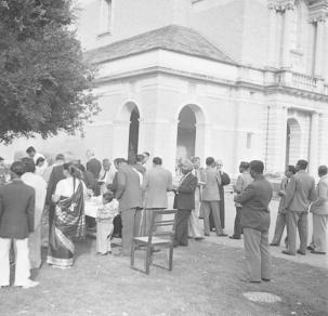 Congregation at Tea table during Father Clayton's farewell.  13.2.54