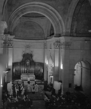 Enthronement of Bishop V.Dom.  (?) at altar.  31.5.51