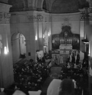 Enthronement of Bishop V.Dom.  Blessing  signs.  31.5.51