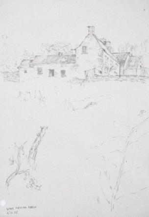 30th January 1966 - Wine Cellar Farm drawing by Hilary Waddington