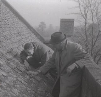 Late October 1966 - Hillesley Church roof.