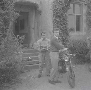 Mich & Pinto leaving Hillesley House  Sept 59