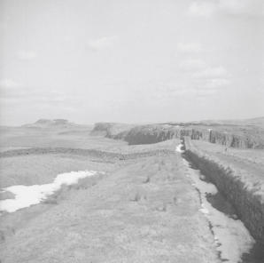Housesteads Roman Fort wall looking E.  10.4.58