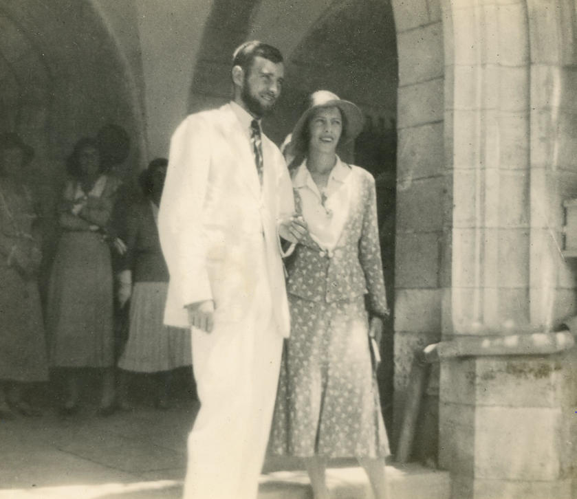 Ruth and Hilary on their wedding day 30th July 1932 Jerusalem